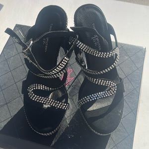 Chinese laundry rhinestone platform heels
